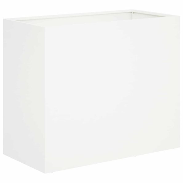 vidaXL Záhradný kvetináč Biela 60 x 30 x 40 cm Studený valcovaný oceľ – Obrázok 2
