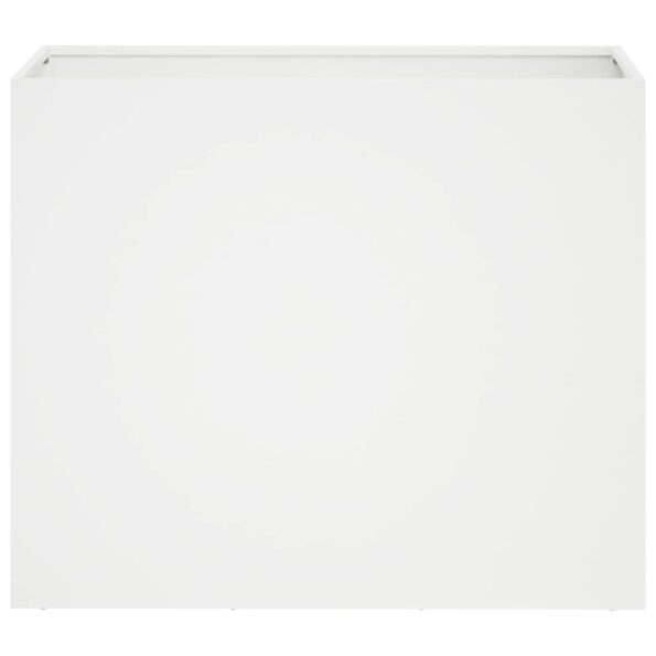 vidaXL Záhradný kvetináč Biela 60 x 30 x 40 cm Studený valcovaný oceľ – Obrázok 3