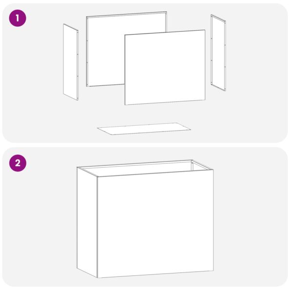 vidaXL Záhradný kvetináč Biela 60 x 30 x 40 cm Studený valcovaný oceľ – Obrázok 6
