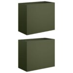 vidaXL Záhradný kvetináč 2 ks Olivovo zelená 60 x 30 x 50 cm – Obrázok 2