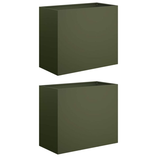 vidaXL Záhradný kvetináč 2 ks Olivovo zelená 60 x 30 x 50 cm – Obrázok 2