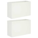 vidaXL Záhradný kvetináč 2 ks Biela 80 x 30 x 50 cm – Obrázok 2