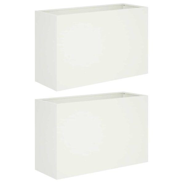 vidaXL Záhradný kvetináč 2 ks Biela 80 x 30 x 50 cm – Obrázok 2
