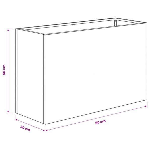 vidaXL Záhradný kvetináč 2 ks Biela 80 x 30 x 50 cm – Obrázok 8