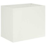 vidaXL Záhradný kvetináč Biela 50 x 40 x 50 cm Studený valcovaný oceľ – Obrázok 2