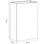vidaXL Záhradný kvetináč Biela 50 x 40 x 75 cm Studený valcovaný oceľ – Obrázok 7