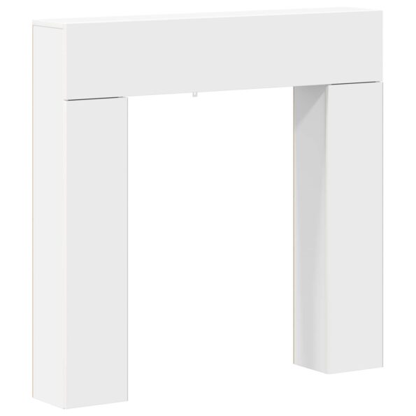 vidaXL Rám krbu Biela 102 x 18 x 100,5 cm Kompozitné drevo – Obrázok 2