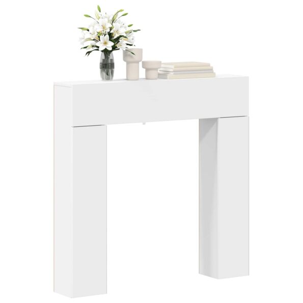 vidaXL Rám krbu Biela 102 x 18 x 100,5 cm Kompozitné drevo – Obrázok 3