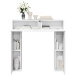 vidaXL Rám krbu Biela 102 x 18 x 100,5 cm Kompozitné drevo – Obrázok 4