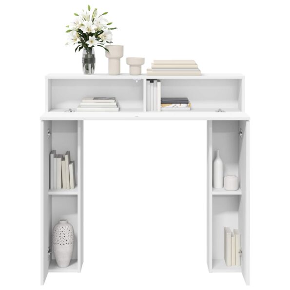 vidaXL Rám krbu Biela 102 x 18 x 100,5 cm Kompozitné drevo – Obrázok 4