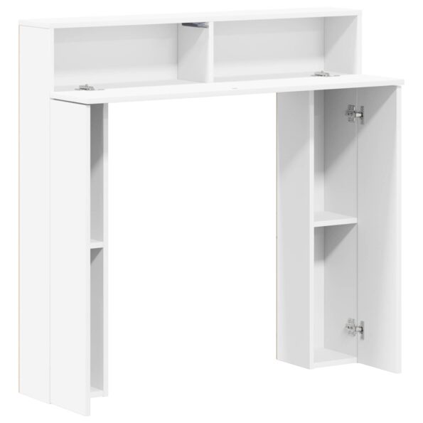 vidaXL Rám krbu Biela 102 x 18 x 100,5 cm Kompozitné drevo – Obrázok 5