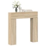 vidaXL Rám krbu Dub sonoma 102 x 18 x 100,5 cm Kompozitné drevo – Obrázok 3