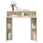 vidaXL Rám krbu Dub sonoma 102 x 18 x 100,5 cm Kompozitné drevo – Obrázok 4