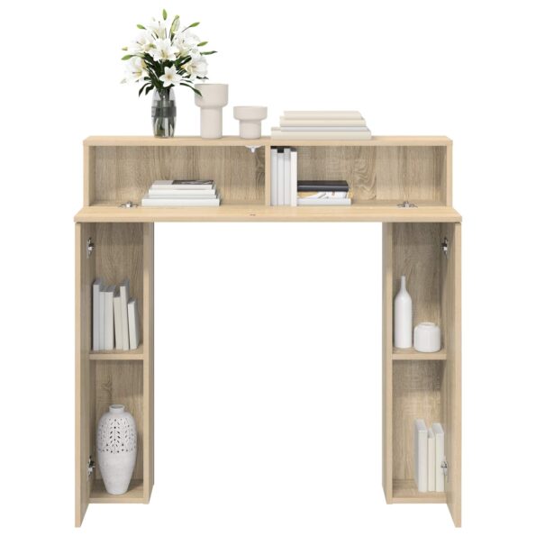 vidaXL Rám krbu Dub sonoma 102 x 18 x 100,5 cm Kompozitné drevo – Obrázok 4
