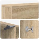 vidaXL Rám krbu Dub sonoma 102 x 18 x 100,5 cm Kompozitné drevo – Obrázok 9