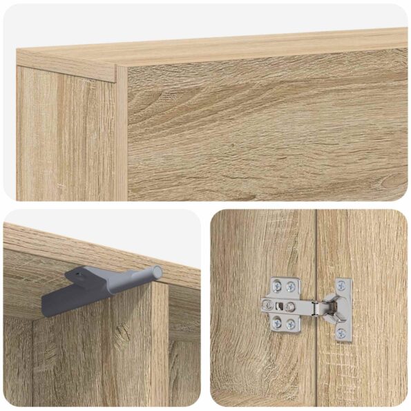 vidaXL Rám krbu Dub sonoma 102 x 18 x 100,5 cm Kompozitné drevo – Obrázok 9