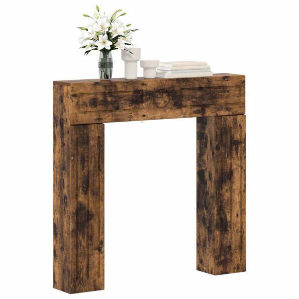 vidaXL Rám krbu Dymový dub 102 x 18 x 100,5 cm Kompozitné drevo – Obrázok 3