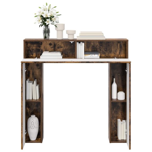 vidaXL Rám krbu Dymový dub 102 x 18 x 100,5 cm Kompozitné drevo – Obrázok 4