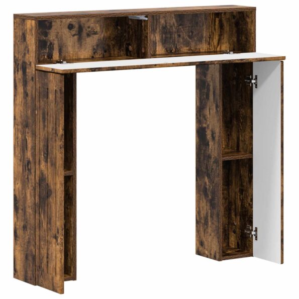 vidaXL Rám krbu Dymový dub 102 x 18 x 100,5 cm Kompozitné drevo – Obrázok 5