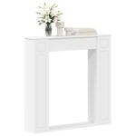 vidaXL Rám krbu Biela 100 x 20 x 100 cm Kompozitné drevo – Obrázok 3
