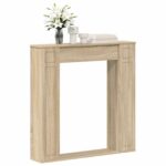vidaXL Rám krbu Dub sonoma 100 x 20 x 100 cm Kompozitné drevo – Obrázok 3