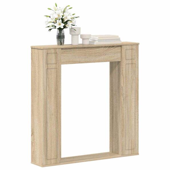vidaXL Rám krbu Dub sonoma 100 x 20 x 100 cm Kompozitné drevo – Obrázok 3