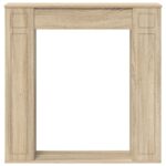 vidaXL Rám krbu Dub sonoma 100 x 20 x 100 cm Kompozitné drevo – Obrázok 4