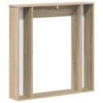 vidaXL Rám krbu Dub sonoma 100 x 20 x 100 cm Kompozitné drevo – Obrázok 6