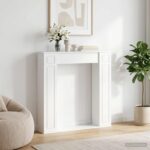 vidaXL Rám krbu Biela s vysokým leskom 100 x 20 x 100 cm