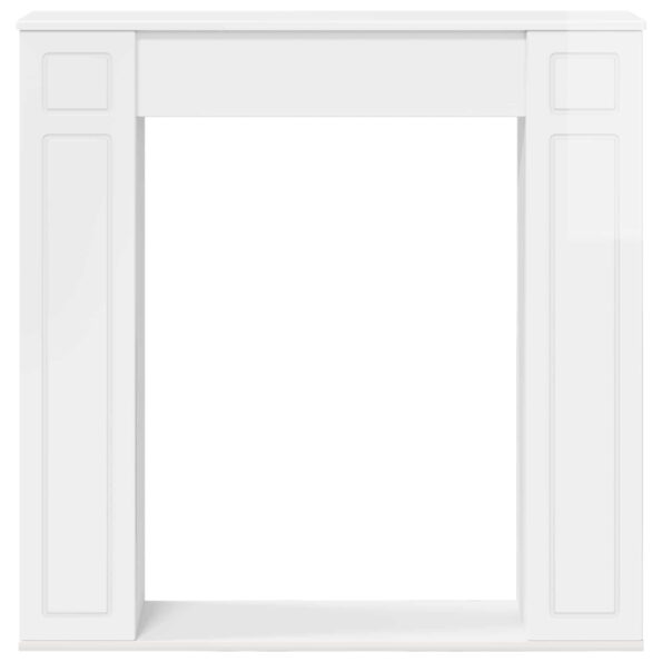 vidaXL Rám krbu Biela s vysokým leskom 100 x 20 x 100 cm – Obrázok 4