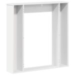 vidaXL Rám krbu Biela s vysokým leskom 100 x 20 x 100 cm – Obrázok 6