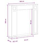 vidaXL Rám krbu Dymový dub 100 x 20 x 100 cm Kompozitné drevo – Obrázok 10