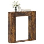 vidaXL Rám krbu Dymový dub 100 x 20 x 100 cm Kompozitné drevo – Obrázok 3