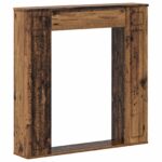 vidaXL Rám krbu Staré drevo 100 x 20 x 100 cm Kompozitné drevo – Obrázok 2