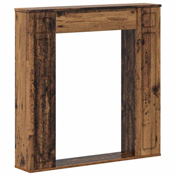 vidaXL Rám krbu Staré drevo 100 x 20 x 100 cm Kompozitné drevo – Obrázok 2