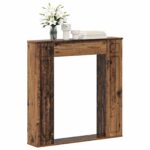vidaXL Rám krbu Staré drevo 100 x 20 x 100 cm Kompozitné drevo – Obrázok 3