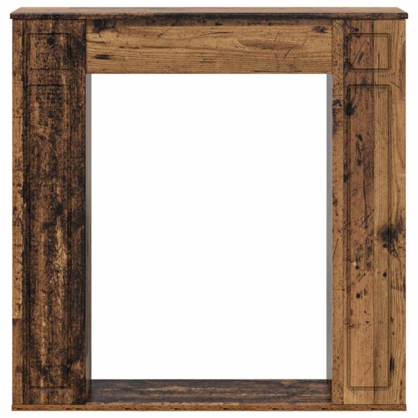 vidaXL Rám krbu Staré drevo 100 x 20 x 100 cm Kompozitné drevo – Obrázok 4