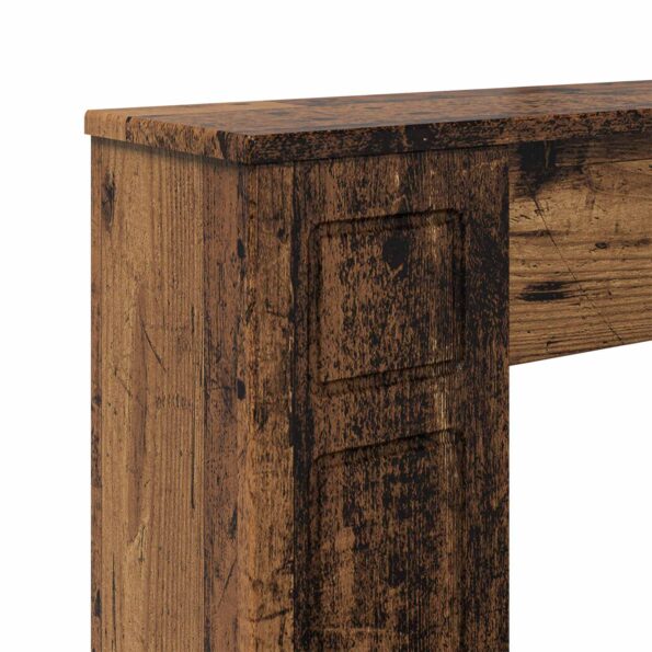 vidaXL Rám krbu Staré drevo 100 x 20 x 100 cm Kompozitné drevo – Obrázok 7
