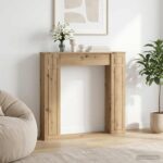 vidaXL Rám krbu Dub artisan 100 x 20 x 100 cm Kompozitné drevo