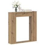vidaXL Rám krbu Dub artisan 100 x 20 x 100 cm Kompozitné drevo – Obrázok 3