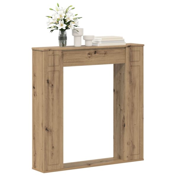 vidaXL Rám krbu Dub artisan 100 x 20 x 100 cm Kompozitné drevo – Obrázok 3