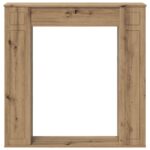 vidaXL Rám krbu Dub artisan 100 x 20 x 100 cm Kompozitné drevo – Obrázok 4