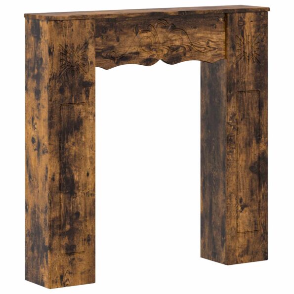 vidaXL Rám krbu Dymový dub 102 x 20 x 102 cm Kompozitné drevo – Obrázok 2
