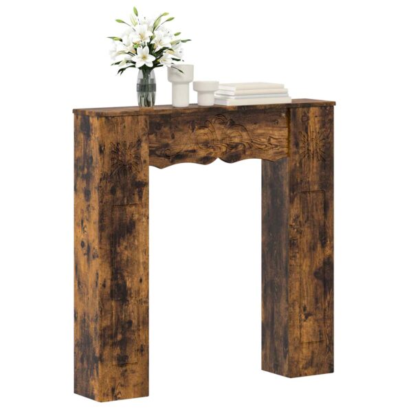 vidaXL Rám krbu Dymový dub 102 x 20 x 102 cm Kompozitné drevo – Obrázok 3
