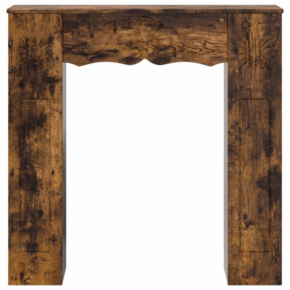 vidaXL Rám krbu Dymový dub 102 x 20 x 102 cm Kompozitné drevo – Obrázok 4
