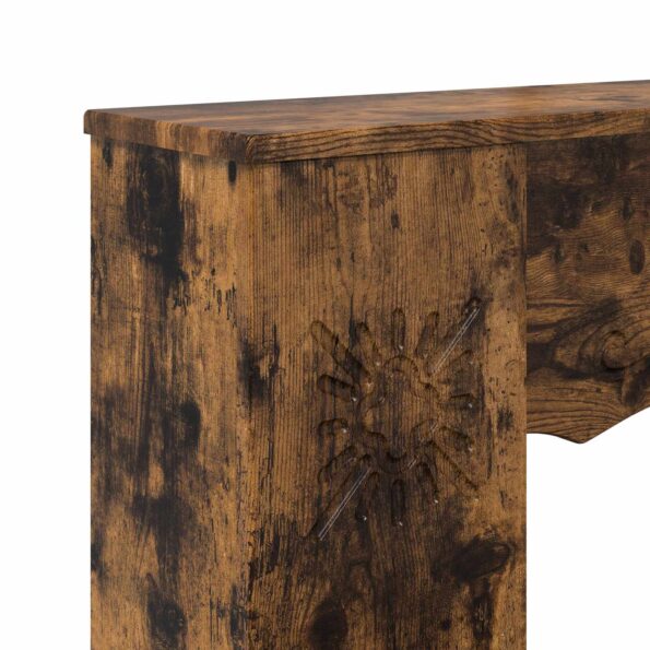 vidaXL Rám krbu Dymový dub 102 x 20 x 102 cm Kompozitné drevo – Obrázok 7