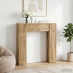 vidaXL Rám krbu Dub artisan 102 x 20 x 102 cm Kompozitné drevo