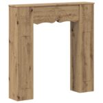 vidaXL Rám krbu Dub artisan 102 x 20 x 102 cm Kompozitné drevo – Obrázok 2