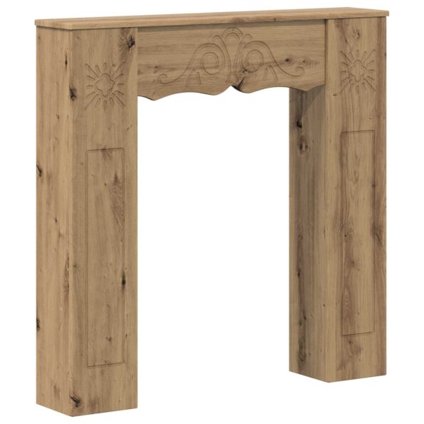 vidaXL Rám krbu Dub artisan 102 x 20 x 102 cm Kompozitné drevo – Obrázok 2