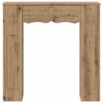 vidaXL Rám krbu Dub artisan 102 x 20 x 102 cm Kompozitné drevo – Obrázok 4